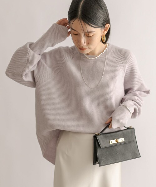 RIVE DROITE（リヴドロワ）の「予約【人気商品が今年も登場】アームウォーマーニット（ニット/セーター・レディース・エクリュ/グリーン/バイオレット/キャメル/ライトグレー・F）」の4枚目の写真