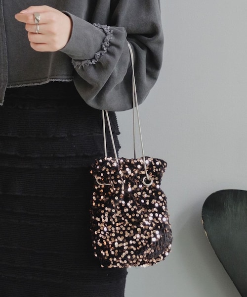 Kastane（カスタネ）の「NEWスパンコールBAG（ショルダーバッグ・レディース・ブラック/グレー/ブロンズ・F）」の3枚目の写真