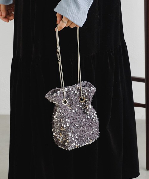 Kastane（カスタネ）の「NEWスパンコールBAG（ショルダーバッグ・レディース・ブラック/グレー/ブロンズ・F）」の2枚目の写真