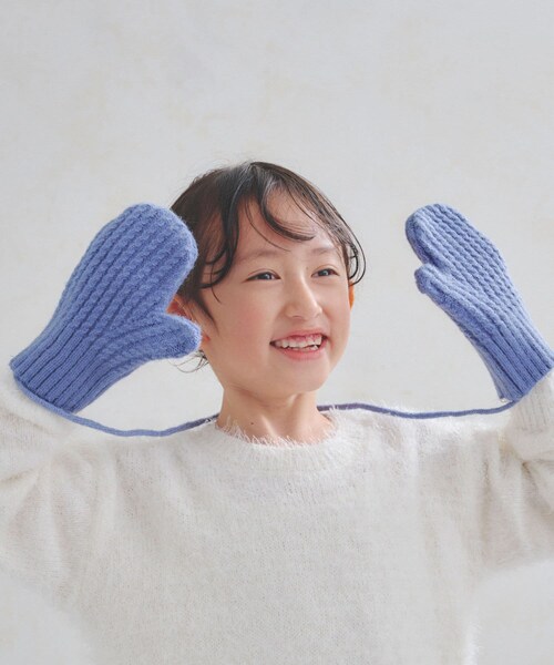 Lattice（Lattice）の「【KIDS】ニットミトン（手袋・レディース・アイボリー/ネイビー/マスタード・0）」の2枚目の写真