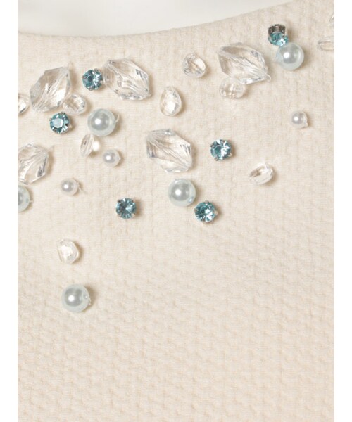 31 Sons de mode（トランテアン　ソン　ドゥ　モード）の「【新着】ビジュー付きノースリーブワンピース《予約アイテム》（ワンピース/ドレス・レディース・ブラック/オフホワイト/サックスブルー・３６/３８）」の8枚目の写真