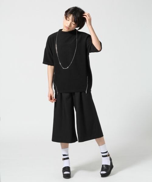 JEANASIS（ジーナシス）の「ムジガラワイドクロップドパンツ（パンツ・レディース・ホワイト/ホワイト(ストライプ)/ブラック・Ｆ）」の11枚目の写真