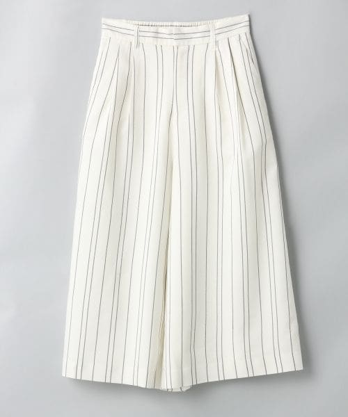 JEANASIS（ジーナシス）の「ムジガラワイドクロップドパンツ（パンツ・レディース・ホワイト/ホワイト(ストライプ)/ブラック・Ｆ）」の2枚目の写真