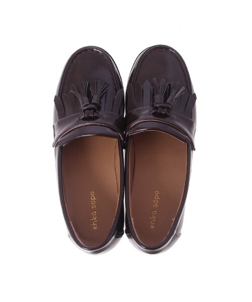 ehka sopo（エヘカソポ）の「フリンジローファー（パンプス・レディース・ダークブラウン・L）」の5枚目の写真