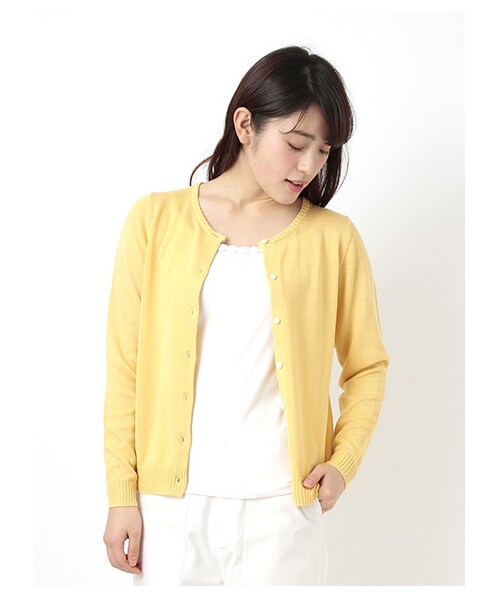 ehka sopo（エヘカソポ）の「ベーシッククルーネックカーディガン（カットソー・レディース・アイボリー/グリーン/ネイビー・M）」の10枚目の写真