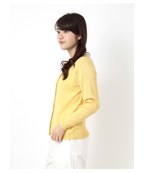 ehka sopo（エヘカソポ）の「ベーシッククルーネックカーディガン（カットソー・レディース・アイボリー/グリーン/ネイビー・M）」の5枚目の写真