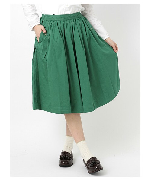 ehka sopo（エヘカソポ）の「ミディ丈ギャザースカート（スカート・レディース・オフホワイト/キャメル/グリーン/ブルー・M）」の3枚目の写真