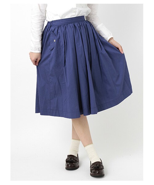 ehka sopo（エヘカソポ）の「ミディ丈ギャザースカート（スカート・レディース・オフホワイト/キャメル/グリーン/ブルー・M）」の4枚目の写真