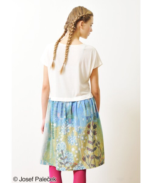 Design Tshirts Store graniph（デザイン　ティーシャツ　ストア　グラニフ）の「森 (ヨゼフ パレチェク レイヤード ショート スリーブ ワンピース)（ワンピース/ドレス・レディース・Off White・Ladies F）」の10枚目の写真