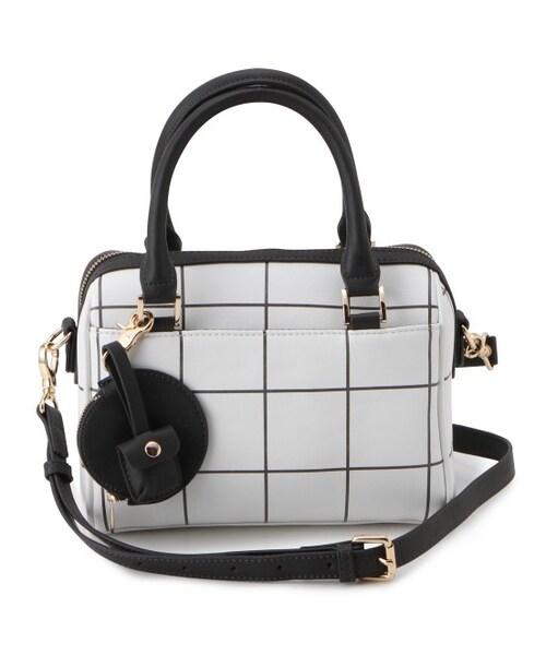 VIS（ビス）の「【2WAY】ポーチ付きニボストンバッグ（バッグ・レディース・ブラック/オフホワイト/ベージュ/グリーン/ネイビー/レッド・M）」の8枚目の写真