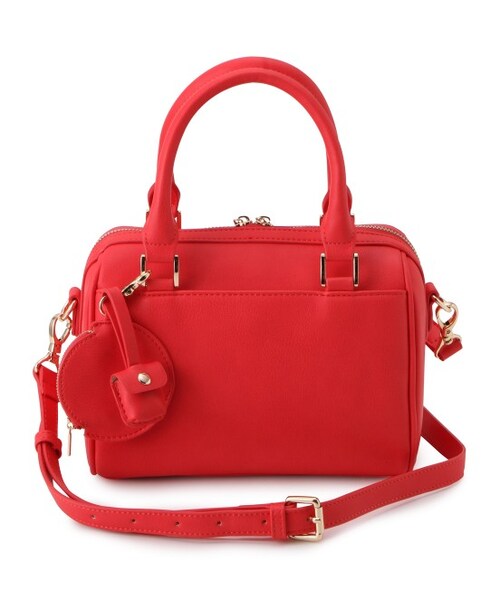 VIS（ビス）の「【2WAY】ポーチ付きニボストンバッグ（バッグ・レディース・ブラック/オフホワイト/ベージュ/グリーン/ネイビー/レッド・M）」の6枚目の写真