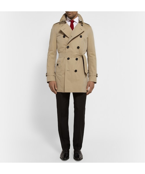 BURBERRY(バーバリー)の「Burberry London Mid-Length Cotton-Gabardine Trench Coat(ジャケット/アウター・メンズ・Neutrals・IT 46 (UK/US 36)/IT 52 (UK/US 42)/IT 54 (UK/US 44)/IT 56 (UK/US 46)/IT 50 (UK/US 40))」の3枚目の写真