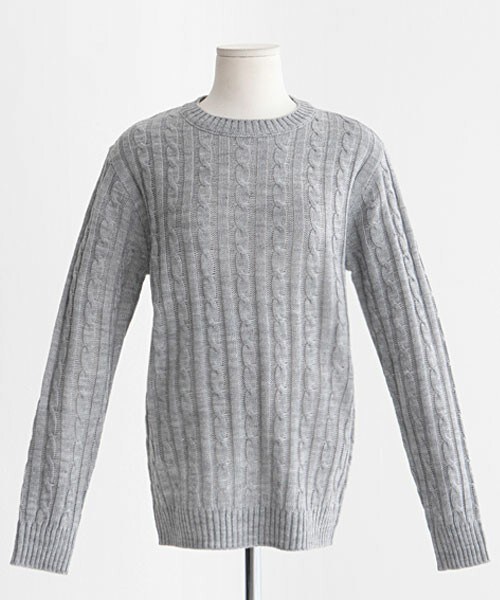 DHOLIC（ディーホリック）の「ビビットカラースプリングケーブルニット（ニット/セーター・レディース・グリーン/オレンジ/グレー/ダークグレー/ネイビー/ブラック/ブルー/ベージュ/ホワイトアイボリー/マスタード/レッド・M/L）」の4枚目の写真