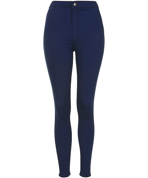 TOPSHOP(トップショップ)の「Moto super high-waisted, spray-on skinny jeans with authentic trims. 70% cotton, 26% polyester, 4% elastane. machine wash.(デニムパンツ・レディース・BLUE・W2432/W2434/W3434/W3432/W3430/W3234/W2530/W3232/W3230/W3034/W2430/W3032/W3030/W2532/W2834/W2832/W2830/W2630/W2634/W2534/W2632)」の1枚目の写真