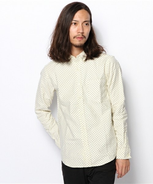 RATTLE TRAP（ラトルトラップ）の「【スマート12月号 山本裕典さん着用】 ネルドットボタンダウンシャツ（シャツ/ブラウス・メンズ・オフホワイト/ダークグリーン/ブルー/ネイビー/ボルドー・SMALL/MEDIUM/LARGE/LL）」の2枚目の写真