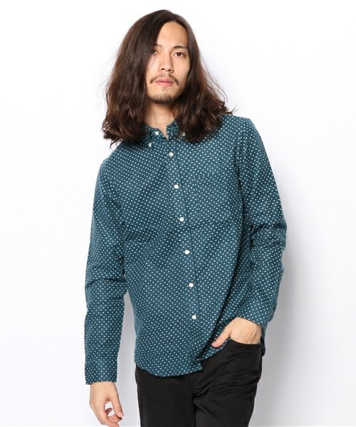 RATTLE TRAP（ラトルトラップ）の「【スマート12月号 山本裕典さん着用】 ネルドットボタンダウンシャツ（シャツ/ブラウス・メンズ・オフホワイト/ダークグリーン/ブルー/ネイビー/ボルドー・SMALL/MEDIUM/LARGE/LL）」の3枚目の写真