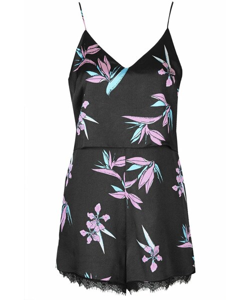 leaf print playsuit