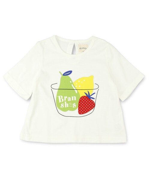 BRANSHES(ブランシェス)の「フルーツプリント5分袖Tシャツ(Tシャツ/カットソー・キッズ・アイボリー/グレー・80cm~150cm)」の2枚目の写真