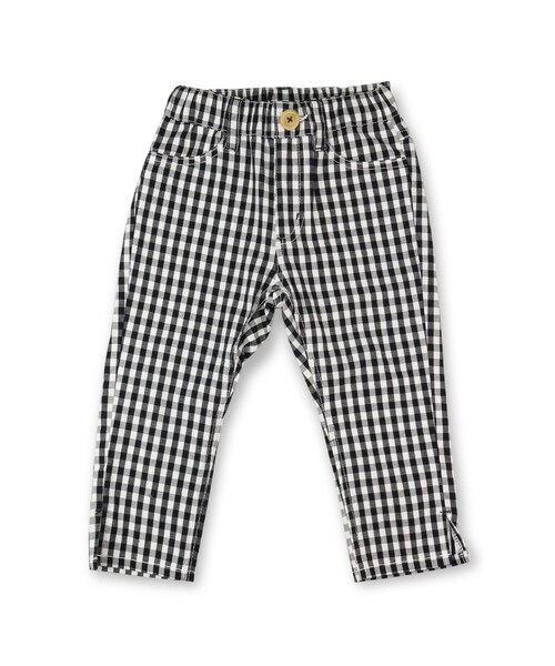 BRANSHES（ブランシェス）の「ストレッチギンガム7分丈カプリパンツ（その他パンツ・キッズ・ピンク/ブラック・80cm～150cm）」の2枚目の写真