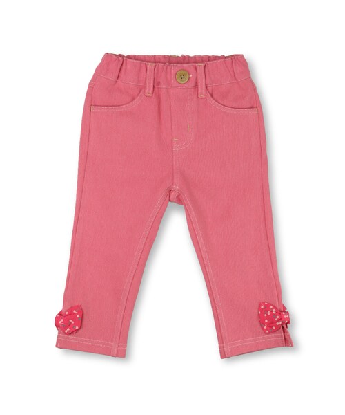 BRANSHES（ブランシェス）の「ストレッチツイルニット7分丈レギパン（その他パンツ・キッズ・ネイビーブルー/ピンク・80cm～150cm）」の2枚目の写真