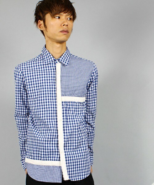 UNION STATION（ユニオンステーション）の「UNION STATION　Collective SHIRT/クレイジーギンガムチェックシャツ（シャツ/ブラウス・メンズ・ブラック/ブルー/レッド・MEDIUM/LARGE）」の2枚目の写真