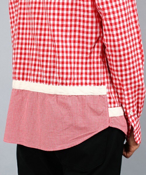 UNION STATION（ユニオンステーション）の「UNION STATION　Collective SHIRT/クレイジーギンガムチェックシャツ（シャツ/ブラウス・メンズ・ブラック/ブルー/レッド・MEDIUM/LARGE）」の9枚目の写真