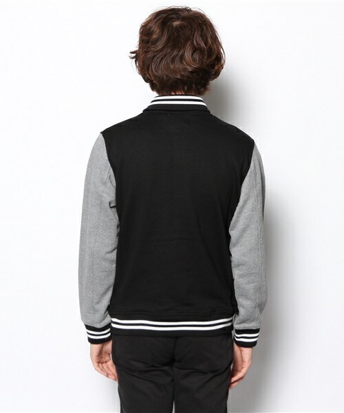 UNION STATION(ユニオンステーション)の「ジャージースタジアムブルゾン(スタジャン・メンズ・ブラック/グリーン/ネイビー/ワイン・MEDIUM/LARGE/LL)」の7枚目の写真