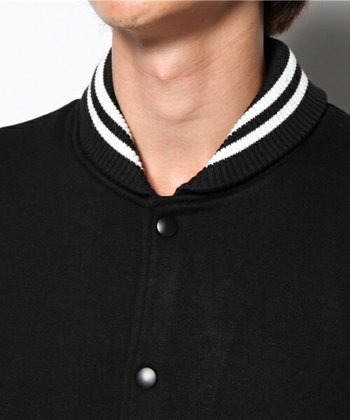 UNION STATION(ユニオンステーション)の「ジャージースタジアムブルゾン(スタジャン・メンズ・ブラック/グリーン/ネイビー/ワイン・MEDIUM/LARGE/LL)」の9枚目の写真