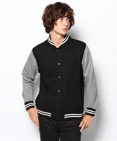 UNION STATION(ユニオンステーション)の「ジャージースタジアムブルゾン(スタジャン・メンズ・ブラック/グリーン/ネイビー/ワイン・MEDIUM/LARGE/LL)」の2枚目の写真