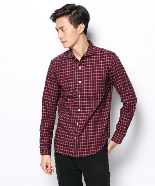 MEN'S BIGI（メンズビギ）の「【ゲイナー1月号掲載商品】 フランネルチェックシャツ（カッタウェイ）/サーモライト（シャツ/ブラウス・メンズ・ホワイト系その他/ブルー系その他/レッド系その他・SMALL/MEDIUM/LARGE/LL）」の3枚目の写真
