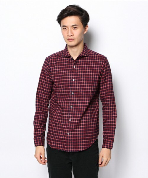 MEN'S BIGI（メンズビギ）の「【ゲイナー1月号掲載商品】 フランネルチェックシャツ（カッタウェイ）/サーモライト（シャツ/ブラウス・メンズ・ホワイト系その他/ブルー系その他/レッド系その他・SMALL/MEDIUM/LARGE/LL）」の4枚目の写真