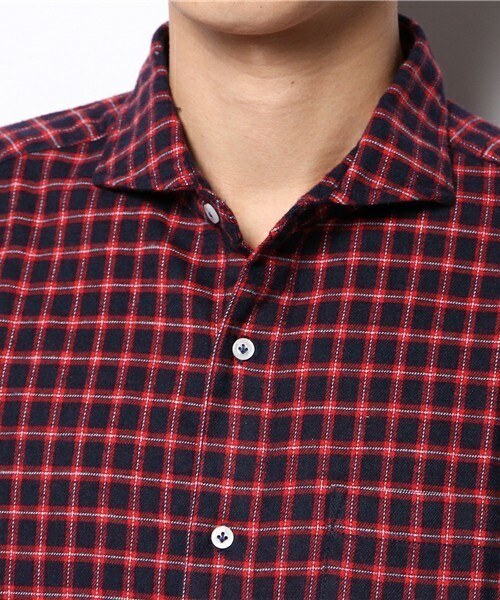 MEN'S BIGI（メンズビギ）の「【ゲイナー1月号掲載商品】 フランネルチェックシャツ（カッタウェイ）/サーモライト（シャツ/ブラウス・メンズ・ホワイト系その他/ブルー系その他/レッド系その他・SMALL/MEDIUM/LARGE/LL）」の7枚目の写真