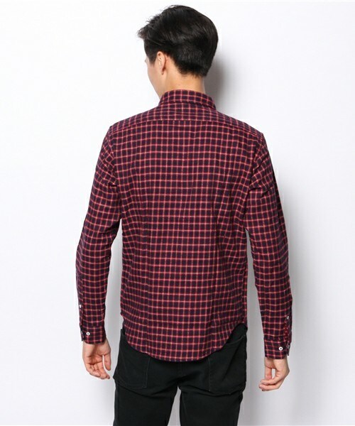 MEN'S BIGI（メンズビギ）の「【ゲイナー1月号掲載商品】 フランネルチェックシャツ（カッタウェイ）/サーモライト（シャツ/ブラウス・メンズ・ホワイト系その他/ブルー系その他/レッド系その他・SMALL/MEDIUM/LARGE/LL）」の6枚目の写真