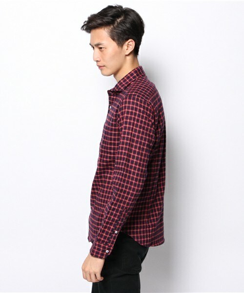 MEN'S BIGI（メンズビギ）の「【ゲイナー1月号掲載商品】 フランネルチェックシャツ（カッタウェイ）/サーモライト（シャツ/ブラウス・メンズ・ホワイト系その他/ブルー系その他/レッド系その他・SMALL/MEDIUM/LARGE/LL）」の5枚目の写真