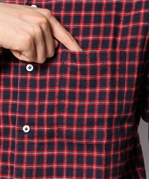 MEN'S BIGI（メンズビギ）の「【ゲイナー1月号掲載商品】 フランネルチェックシャツ（カッタウェイ）/サーモライト（シャツ/ブラウス・メンズ・ホワイト系その他/ブルー系その他/レッド系その他・SMALL/MEDIUM/LARGE/LL）」の10枚目の写真