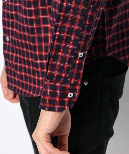 MEN'S BIGI（メンズビギ）の「【ゲイナー1月号掲載商品】 フランネルチェックシャツ（カッタウェイ）/サーモライト（シャツ/ブラウス・メンズ・ホワイト系その他/ブルー系その他/レッド系その他・SMALL/MEDIUM/LARGE/LL）」の8枚目の写真