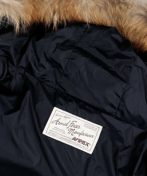 MEN'S BIGI(メンズビギ)の「【AVIREX(アヴィレックス)別注】N-3Bダウンジャケット/フライトジャケット(ミリタリージャケット・メンズ・ブラック・MEDIUM/LARGE)」の13枚目の写真