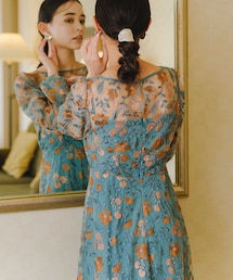 kastane embroidery organdy dress ヘアリボン付き kastane embroidery organdy dress ヘアリボン付き