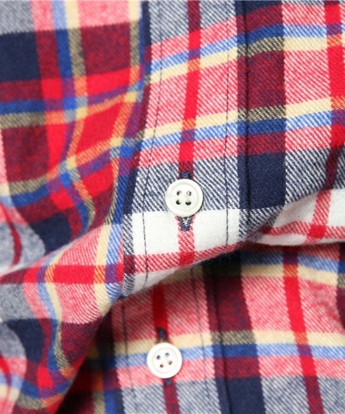UNION STATION（ユニオンステーション）の「<FINEBOYS11月号 P120掲載  宮城大樹さん着用商品>ネルチェックBDシャツ/マドラス（シャツ/ブラウス・メンズ・ブルー/パープル/レッド・MEDIUM/LARGE/LL）」の10枚目の写真