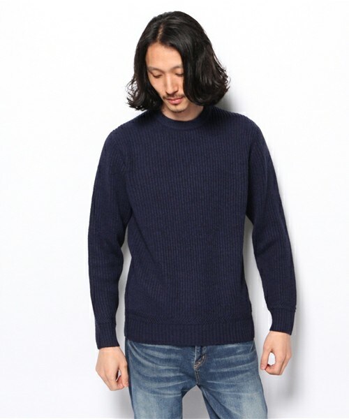 MEN'S BIGI（メンズビギ）の「【ゲイナー1月号掲載商品】 プルオーバーセーター/リブアクセント（ニット/セーター・メンズ・オフホワイト/グレー/ブルー・SMALL/MEDIUM/LARGE/LL）」の4枚目の写真