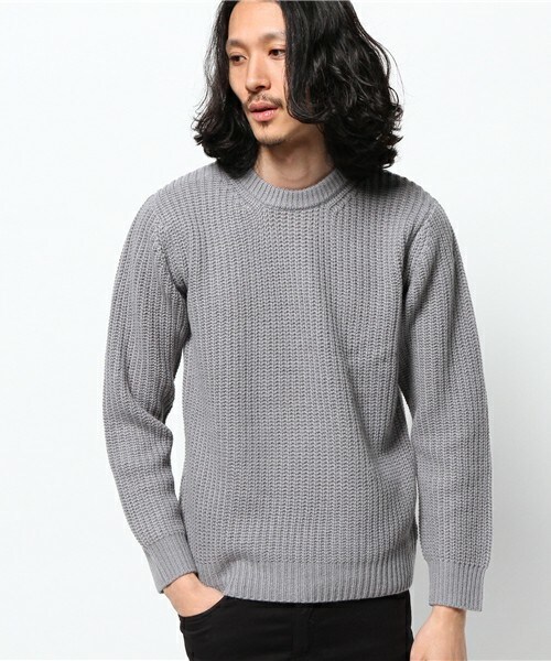 MEN'S BIGI（メンズビギ）の「畦編みクルーネックセーター(プルオーバー)（ニット/セーター・メンズ・オフホワイト/ブラック/グレー/ネイビー/ボルドー・SMALL/MEDIUM/LARGE/LL）」の3枚目の写真