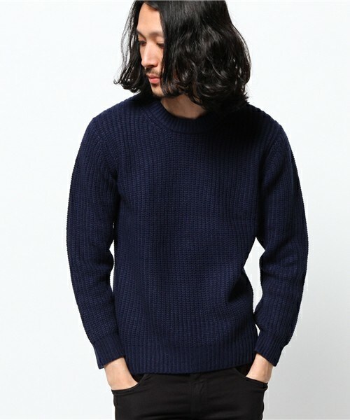 MEN'S BIGI（メンズビギ）の「畦編みクルーネックセーター(プルオーバー)（ニット/セーター・メンズ・オフホワイト/ブラック/グレー/ネイビー/ボルドー・SMALL/MEDIUM/LARGE/LL）」の4枚目の写真
