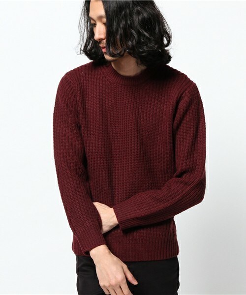 MEN'S BIGI（メンズビギ）の「畦編みクルーネックセーター(プルオーバー)（ニット/セーター・メンズ・オフホワイト/ブラック/グレー/ネイビー/ボルドー・SMALL/MEDIUM/LARGE/LL）」の5枚目の写真