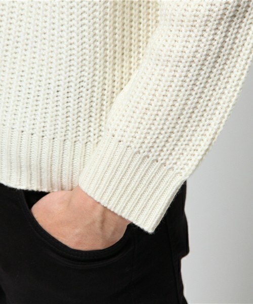 MEN'S BIGI（メンズビギ）の「畦編みクルーネックセーター(プルオーバー)（ニット/セーター・メンズ・オフホワイト/ブラック/グレー/ネイビー/ボルドー・SMALL/MEDIUM/LARGE/LL）」の10枚目の写真
