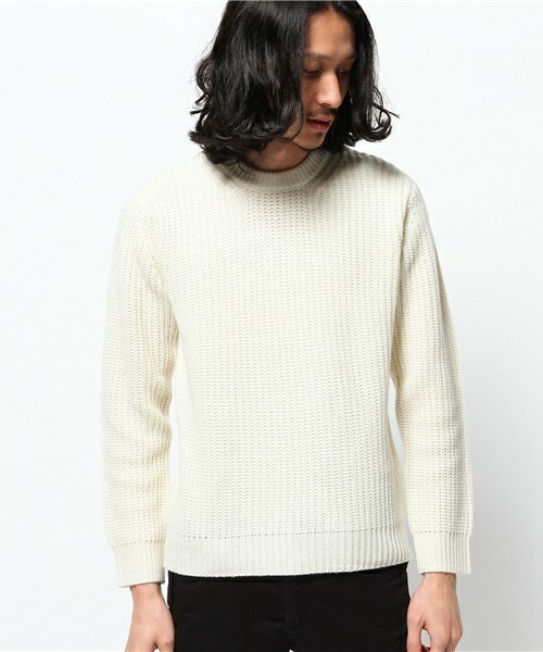 MEN'S BIGI（メンズビギ）の「畦編みクルーネックセーター(プルオーバー)（ニット/セーター・メンズ・オフホワイト/ブラック/グレー/ネイビー/ボルドー・SMALL/MEDIUM/LARGE/LL）」の6枚目の写真