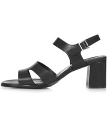 TOPSHOP | Leather cut-out sandals with adjustable buckle fastening and flared-shape heel. heel height - 2.5 inches. 100% leather. specialist leather clean only.(サンダル)