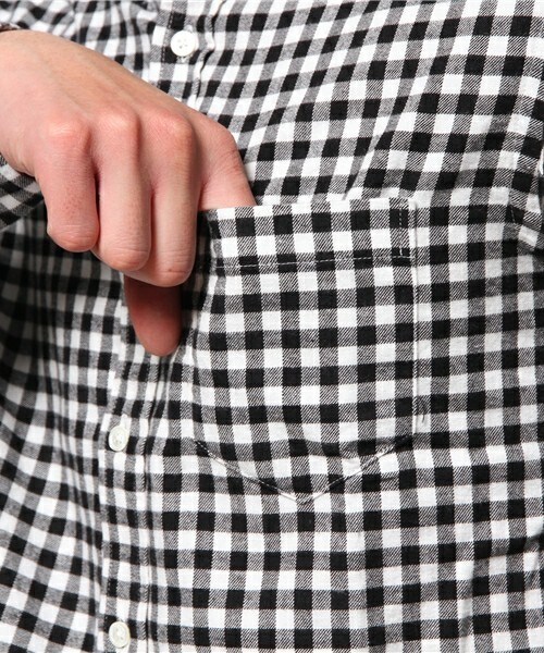 MEN'S BIGI（メンズビギ）の「モノトーン起毛ギンガムBDシャツ / raised fabric （シャツ/ブラウス・メンズ・ブラック/ネイビー・SMALL/MEDIUM/LARGE/LL）」の9枚目の写真