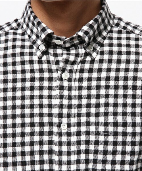 MEN'S BIGI（メンズビギ）の「モノトーン起毛ギンガムBDシャツ / raised fabric （シャツ/ブラウス・メンズ・ブラック/ネイビー・SMALL/MEDIUM/LARGE/LL）」の6枚目の写真