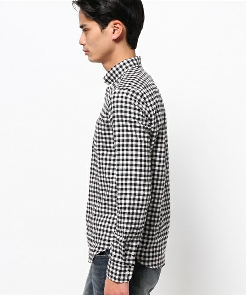 MEN'S BIGI（メンズビギ）の「モノトーン起毛ギンガムBDシャツ / raised fabric （シャツ/ブラウス・メンズ・ブラック/ネイビー・SMALL/MEDIUM/LARGE/LL）」の4枚目の写真