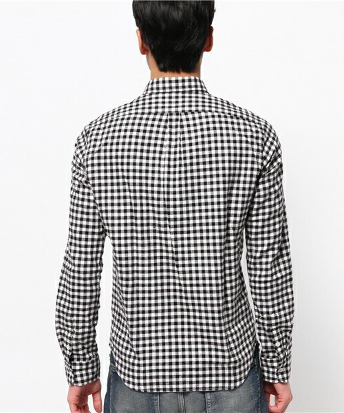 MEN'S BIGI（メンズビギ）の「モノトーン起毛ギンガムBDシャツ / raised fabric （シャツ/ブラウス・メンズ・ブラック/ネイビー・SMALL/MEDIUM/LARGE/LL）」の5枚目の写真